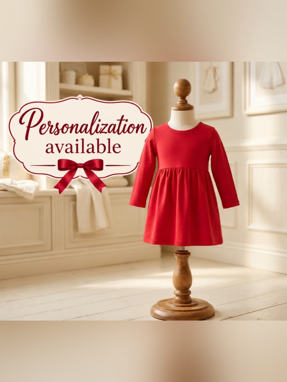 Red Long Sleeve Dress | Bayou Blanks | 12M